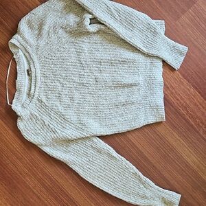 Free People Electric City Linen Knit Pullover Sweater Layered Scoop Neck Tan XS